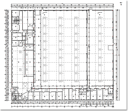 Bestandsplan Gewerbehalle - Grundriss jessen1